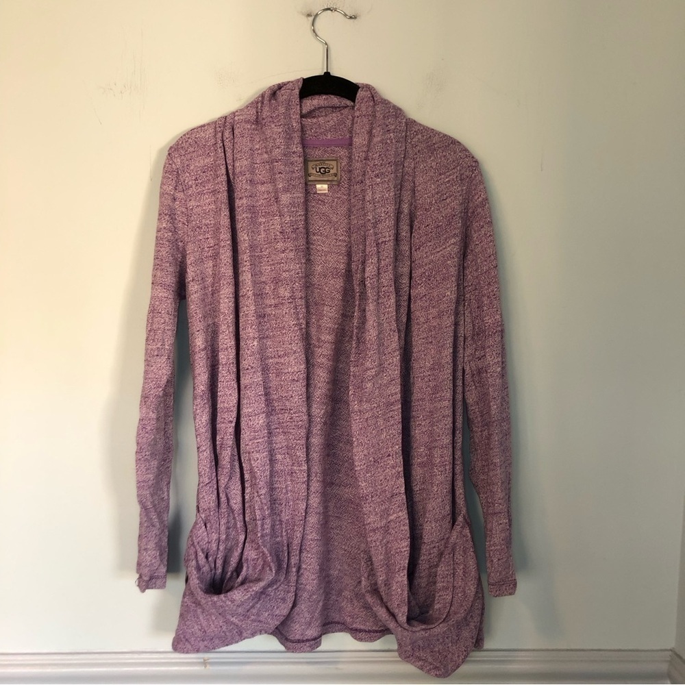 Ugg Purple Long Sleeve Open Front Cardigan with Pockets Size Medium